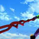 Evangelion Unit 01 wielding the Lance of Longinus.